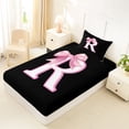 thumbnail image 4 of Erosebridal Pink Bows Alphabet R Twin Sheet Sets,Girl Personalized Gifts Bedding For Teens 3 Pieces, 4 of 6