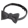thumbnail image 3 of Jacob Alexander Men's Wool Blend Herringbone Traditional Freestyle Self-Tie Bow Tie - Black/Gray, 3 of 7