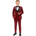 thumbnail image 6 of Lycody 5pcs Boys Suits Slim Fit Toddler Tuxedo Suit Set for Teen Boy Formal Dress Clothes Peaked Lapel Kids Wedding Outfit for Party Wedding Homecoming 2T-20 for Kids and Boys, 6 of 6