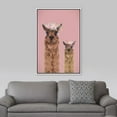 thumbnail image 3 of PixonSign Framed Wall Art Pastel Flower Crown Baby Alpaca Duo Nature Animals Portrait Artwork Cartoon Oil Paintings Modern Canvas Prints Colorful Fine Art for Rooms - 16"x24" White, 3 of 5