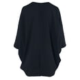 thumbnail image 2 of A2Y Women's Loose Fit Lightweight Open Front Woven Chiffon Cardigan Navy 2X, 2 of 5