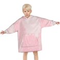 thumbnail image 3 of Pink Floral and Petal Pattern Blanket Hoodies for Kids 6-13YR Oversize Wearable Blanket Hoodies for Boys Girls Teens, 3 of 7