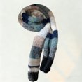 thumbnail image 3 of Krdevn Women Y2K Color Block Stripe Scarf, Mohair Knit Slim Neck Wrap, Fall Winter Decorative Narrow Scarves for Outfit, 3 of 3
