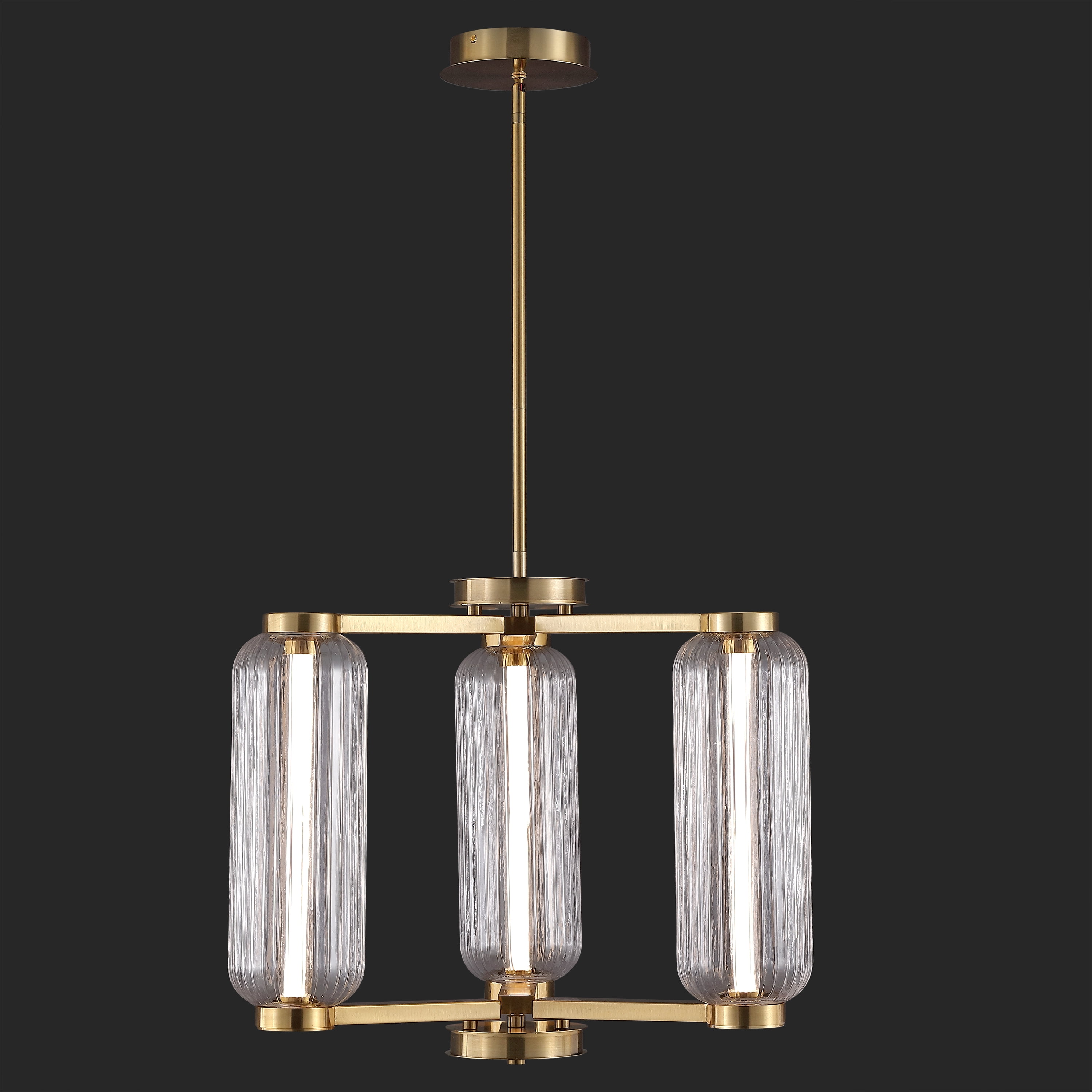 Safavieh Counture Cyndy Glass 3-Light Chandelier, Gold/Clear