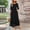 Black, variant on Women's Plus Size Maxi Dress 3/4 Sleeve Round Neck Mesh Loose Pockets