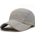 thumbnail image 1 of BR Gorra de protección solar plegable - Gris claro, Gorra de béisbol para hombre, Gorra de verano para deportes al aire libre - Diseño de malla unisex, 1 of 4