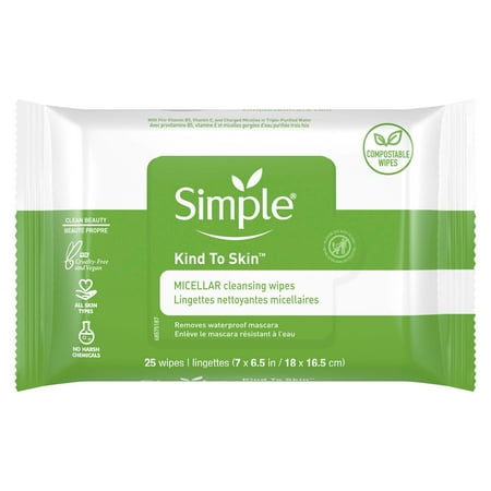 Simple Kind to Skin Micellar Cleansing Wipes - 25 ct (Packaging Varies)