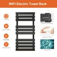 thumbnail image 5 of OihPaw Towel Warmer 43 * 22 inches WiFi Electric Towel Rack,410W Wall Mounted Heated Towel Warmer Rack with Timer and LED Indicator,Black Right Electric Towel Warmer, 5 of 7