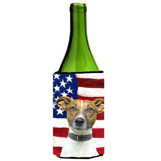 Drapeau Américain des États-Unis avec Jack Russell Terrier Bouteille de Vin sleeve Hugger