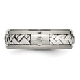 thumbnail image 4 of Chisel Titanium with Sterling Silver Inlay Polished 1pt. Diamond 7mm Band, 4 of 8