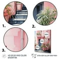 thumbnail image 3 of Designart "Artful Facades Exploring Pink Miami I" Floral Floater Framed Wall Art Living Room, 3 of 7