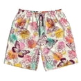 thumbnail image 5 of Goofa Butterflies and Roses Printed Mens Swim Trunks Summer Quick Dry Short Beach Swimwear Bathing Suits-3X-Large, 5 of 9