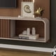 thumbnail image 3 of Panel de TV Empire con Iluminación LED y Almacenaje | Diseño Curvo | Puertas Deslizables | Castaño/blanco hueso | Para Pantallas hasta 85”, 3 of 4