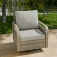 thumbnail image 3 of COOS BAY Outdoor Wicker Glider Chair Patio Rattan 360° Swivel Rocking Chair with Gray Cushions for Garden, Poolside, Backyard (Set of 1), 3 of 9