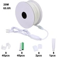 thumbnail image 7 of AC 110V COB LED Strip Lights Outdoor Waterproof 65.6ft 3000K Warm White   200W CRI 90+ IP65 Flexible Cuttable for Bedroom Garden Commercial House, 7 of 7