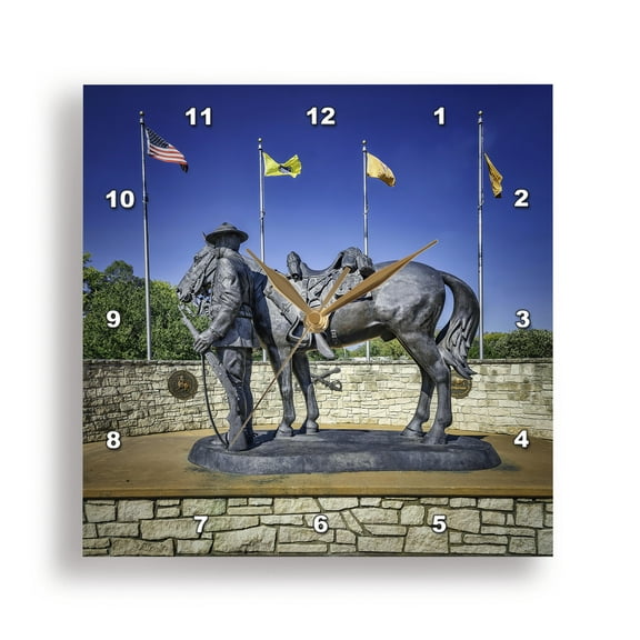 3dRose, Buffalo Soldier Memorial, 15x15 Wall Clock