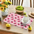 thumbnail image 5 of Strawberry Placemats Set of 6, Strawberry Place Mats Table Mats for Kitchen Dining Table Kitchen Decor Linen 12x18 Inch, 5 of 6