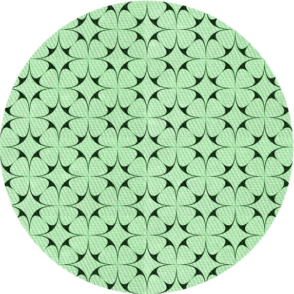Ahgly Company Machine Washable Indoor Round Transitional Mint Green Area Rugs, 7' Round