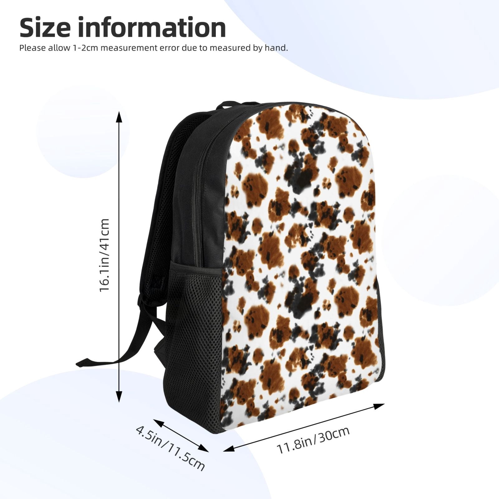 Ratiio Cow Tie Dye Print Backpack with Padded 15-inch Laptop Sleeve- Spacious and Durable Daypack for Work and Travel