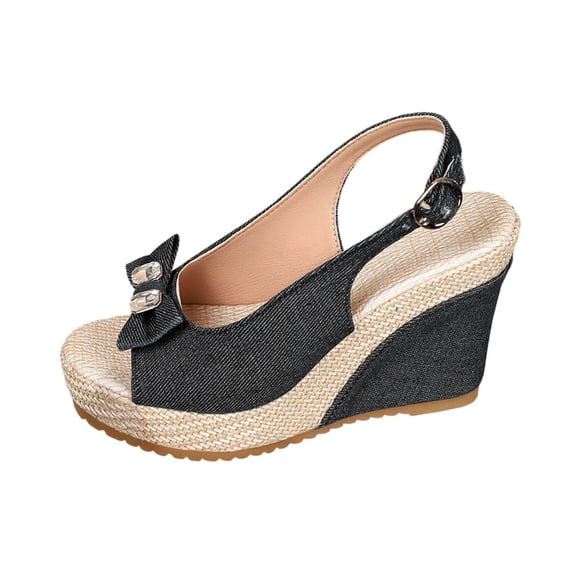 Byworldtasic Womens Buckle Peep Toe Fashion Sexy Evening Slingback Wedge High Heel Pumps Shoes