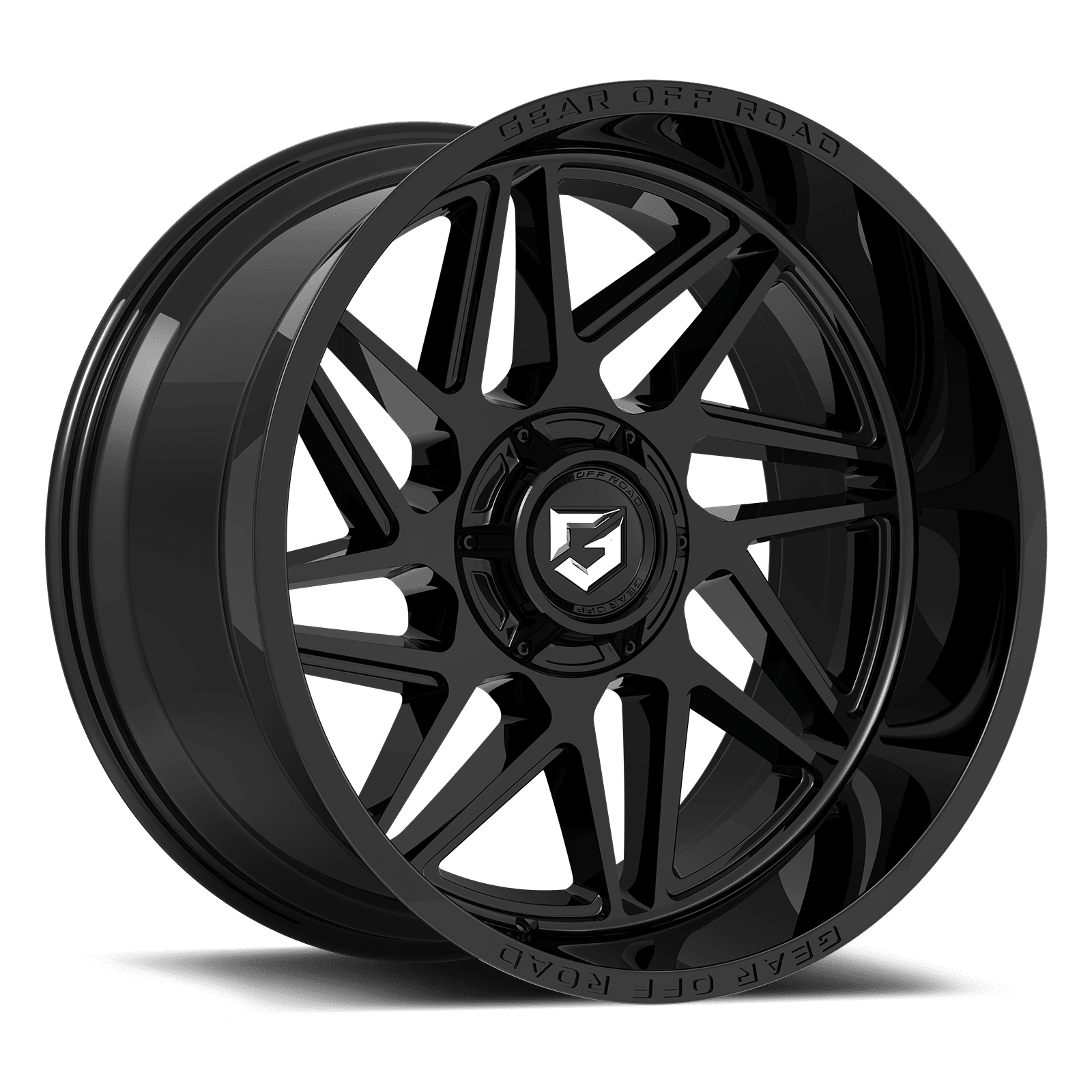 Gear Off Road 761B 22X12 6X135/6X5.50 Gloss Black Rims w/Lip