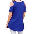thumbnail image 2 of CNKOO T-shirt Manches Courtes Manches Courtes Manches Froides Manches Courtes pour Femmes Tops Chemisier en Vrac Chemises Col Chemisier en Vrac Été T-shirt Basique, 2 of 5