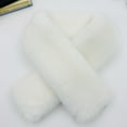 thumbnail image 2 of UTSJKR Faux Fur Collar Scarf for Women Faux Fur Scarves Neck Shrug Warm Fuzzy Fleece Scarf for Spring Fall Winter Coat Dress White, 2 of 3