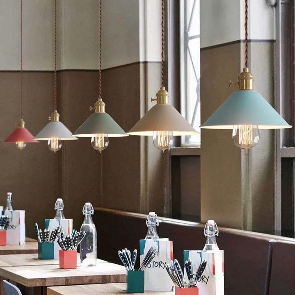 Small Industrial Retro Style Pendant Lighting for Kitchen Sink, Mini Vintage Metal Dining Room Pendant Light Fixtures Over Table, Single Rustic Farmhouse Hanging Lamp Ceiling Chandelier