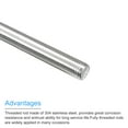 thumbnail image 4 of Uxcell Fully Threaded Rod M16 x 300mm 2mm Thread Pitch 304 Stainless Steel Right Hand Threaded Rods Bar Studs, 4 of 6