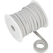 27.34 Yards Flat Drawstring Rope Replacement 1/4 inch(8mm) Wide Light Grey Soft Drawstring Cord with 1pc Plastic Spool for Coats Pants Shorts DIY
