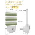 thumbnail image 3 of Night Lights Auto Sensor Sage Green Stripe Plug-in LED Nightlights Lamp Dusk to Dawn for Living Room, Bedroom, Bathroom, Hallway, Stairways Home Wall Decor, Striped Night Light, 3 of 9