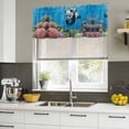 thumbnail image 5 of 2 Pack Valances for Windows, Funny Diving Panda Window Valances for Living Room/Bedroom/Bathroom, Ocean Sea Coastal Coral Fish Marine Life Light Filtering Kitchen Curtain Valance 54"W x18" L, 5 of 9