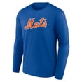 thumbnail image 2 of Men's Royal New York Mets Wordmark Long Sleeve T-Shirt, 2 of 3
