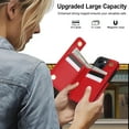 thumbnail image 4 of for iPhone 14 PU Leather 2 In 1 Function Case, Luxury Magnetic Detachable Card Slots Back Case with Kickstand Anti-Drop Wireless Charging Compatible for iPhone 14, Red, 4 of 9
