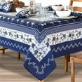 thumbnail image 5 of Home Bargains Plus Rectangle Fabric Tablecloth, 60 x 120 inch, Blue Country Provence Rooster Table Cover, 5 of 9