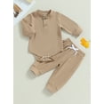 thumbnail image 2 of Bagilaanoe 2pcs Newborn Baby Boy Long Pants Set Long Sleeve Romper Tops + Leggings 3M 6M 12M 18M 24M Infant Casual Outfits, 2 of 9