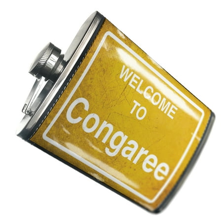 

NEONBLOND Flask Yellow Road Sign Welcome To Congaree