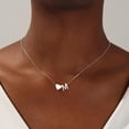 thumbnail image 3 of Turandoss 14K White Gold Plated Dainty Heart Necklace for Women Bubble Tiny Initial A-Z Jewelry Trend Personalized Birthday Gifts for Women Teen Girls, 3 of 9