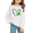 Hpgjzj 2025 Girls St. Patrick's Day Shirt Long Sleeve Shamrock Holiday