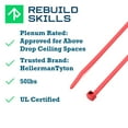 thumbnail image 4 of HellermannTyton T50I2M4UL 12" Red Plenum UL Rated Cable Ties - 1000PK, 4 of 5