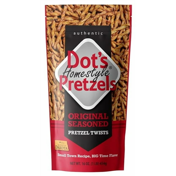 Dot's Pretzels Original Seasoned Pretzel Twist Snack, 16oz Grocery Sized Bag ( Pack of 2 )