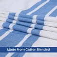 thumbnail image 4 of Linteum Textile Cotton Blended 70x90 in Bath Blanket, 1.75 lb. White-Blue Stripe, 24 Pack, 4 of 7