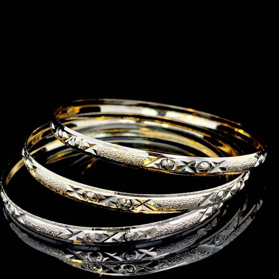 Gold filled Bangle set tri color