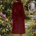 thumbnail image 6 of YFNNUP Women Velvet Maxi Dress Chiffon Patchwork Long Sleeve V Neck Holiday Cocktail Party Semi Formal Midi Dresses for Wedding Guest, 6 of 8