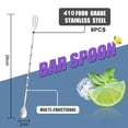 thumbnail image 2 of Long stainless steel spiral cocktail mixing spoon, long handle bar spoon Ice spoon Double-ended mixing spoon - silvery, 2 of 5