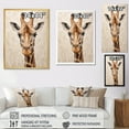 thumbnail image 4 of Designart "Beige Giraffe In Minimalist Portrait I" Animals Giraffe Floater Framed Wall Decor, 4 of 5