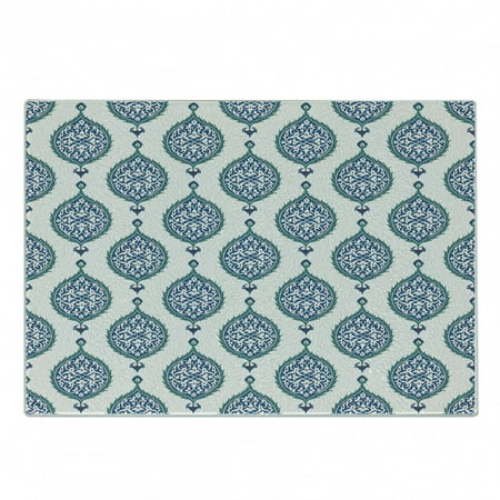 

Turkish Pattern Cutting Board Leaves in Symmetrical Order Cultures of the East Theme Decorative Tempered Glass Cutting and Serving Board Small Size Multicolor by Ambesonne