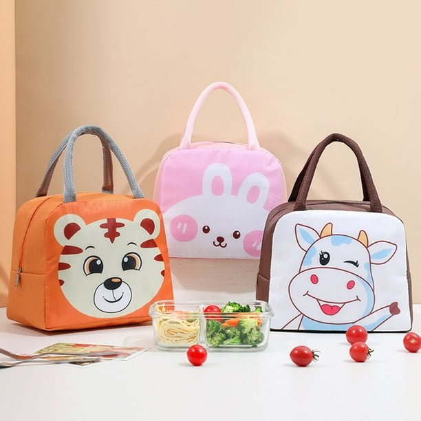 Bolsa de Almuerzo, Bolsa de Almuerzo de Tela Oxford Lindo Dibujo de Animales de Dibujos Animados Bolsa de Almuerzo aislante Bolsa de Almuerzo para la deicina