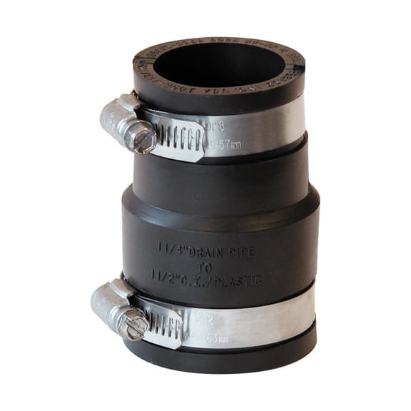 2 pc Fernco Schedule 40 1-1/2 in. Hub each X 1-1/4 in. D Hub PVC Flexible Coupling 1 pk