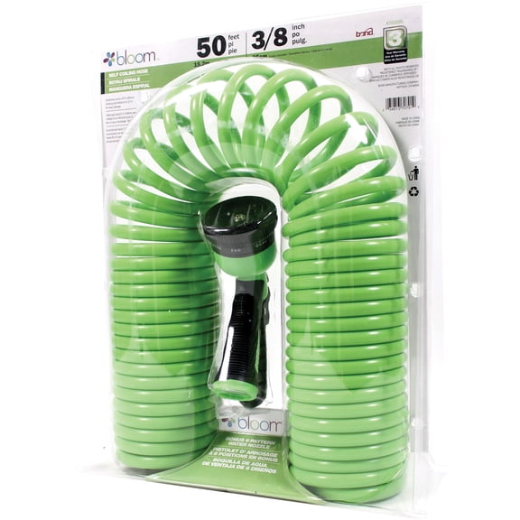 Bond Mfg P-Bloom Self Coiling Hose With Water Nozzle- Assorted .38 In X 50 Ft